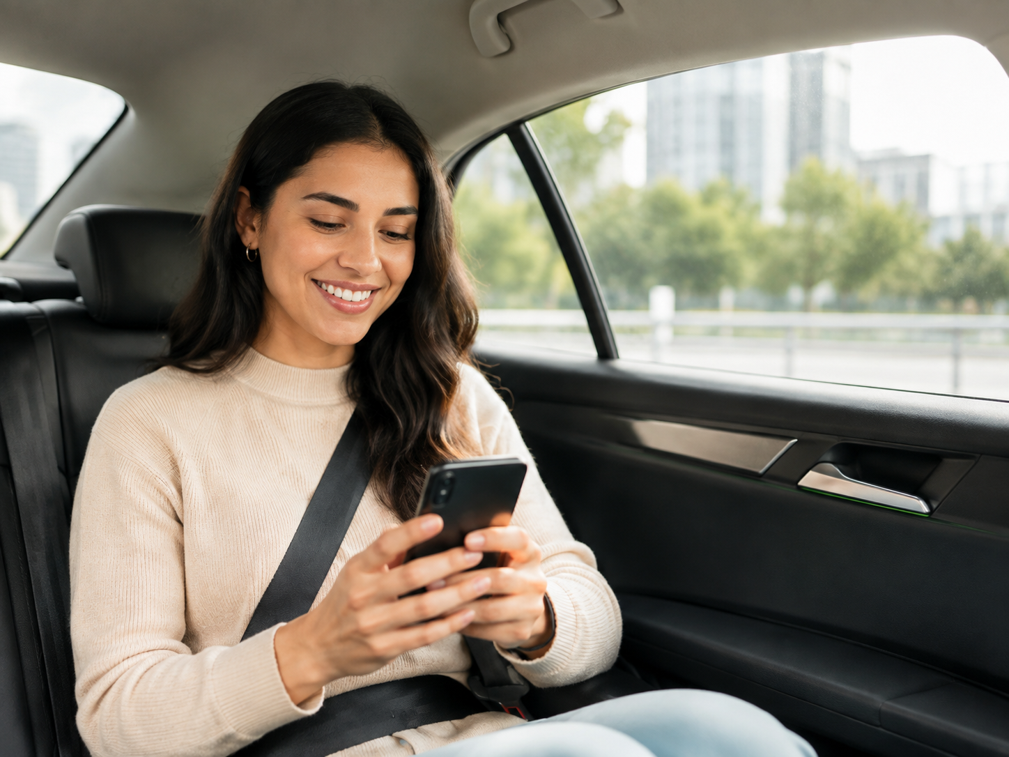 Passageira usando o app Rotta Urbana